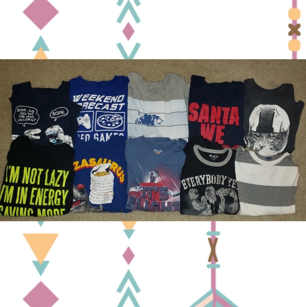 Lot of 10 Boy's long sleeve shirts